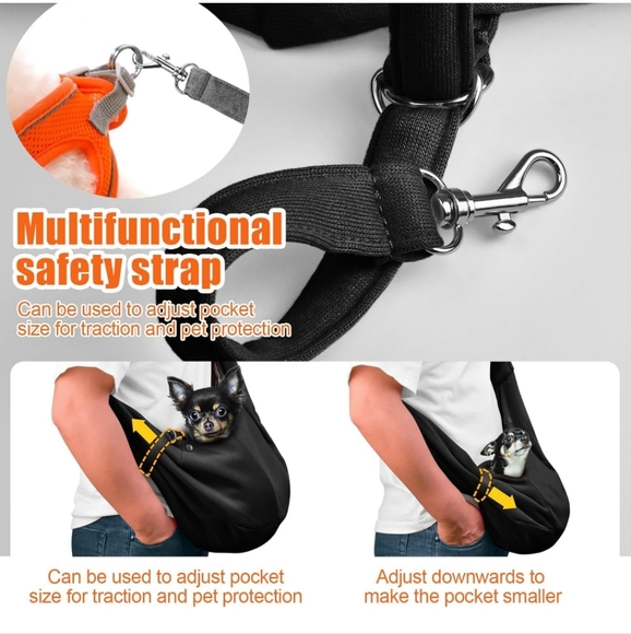 Tomkas Small Dog Sling Carrier  Adjustable Strap & Zip Pocket - for 3-10 lbs NWT - Picture 6 of 7